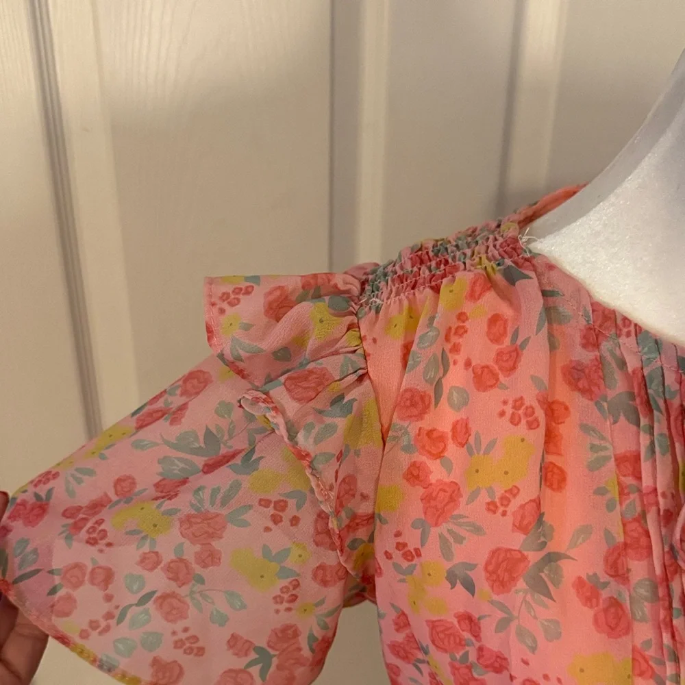 Pink Floral Ruffle Dress - Picture 4 of 9